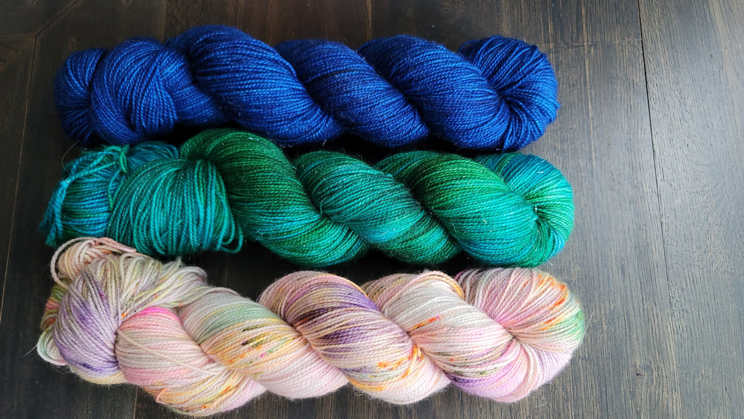 Darn Good Yarn: Flower Moon 3 skein kit, 