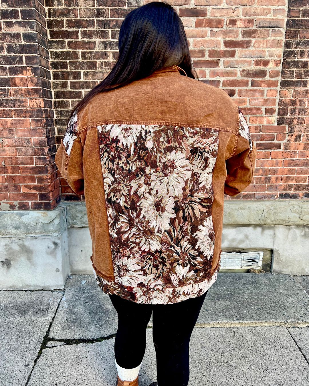 Woodstock Dreams Limited Edition Floral Contrast Stone Wash Denim Jacket
