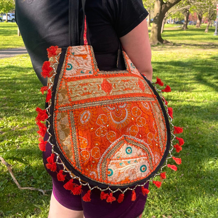 Oval Embroidered Market Bag