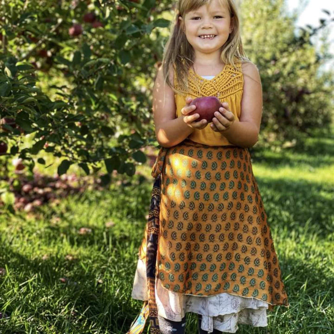 Kid's Sari Recycled Wrap Skirt - Darn Good Yarn