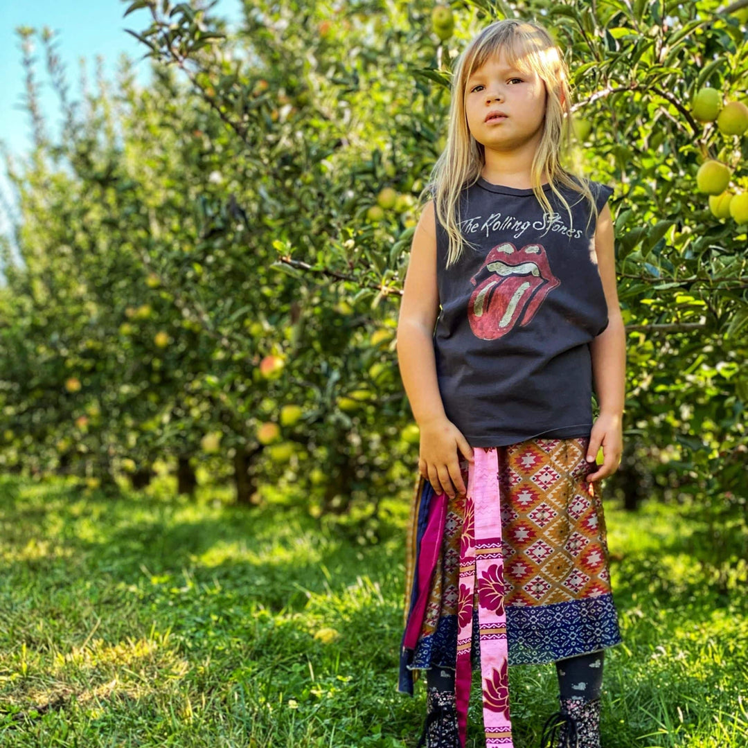 Kid's Sari Recycled Wrap Skirt - Darn Good Yarn
