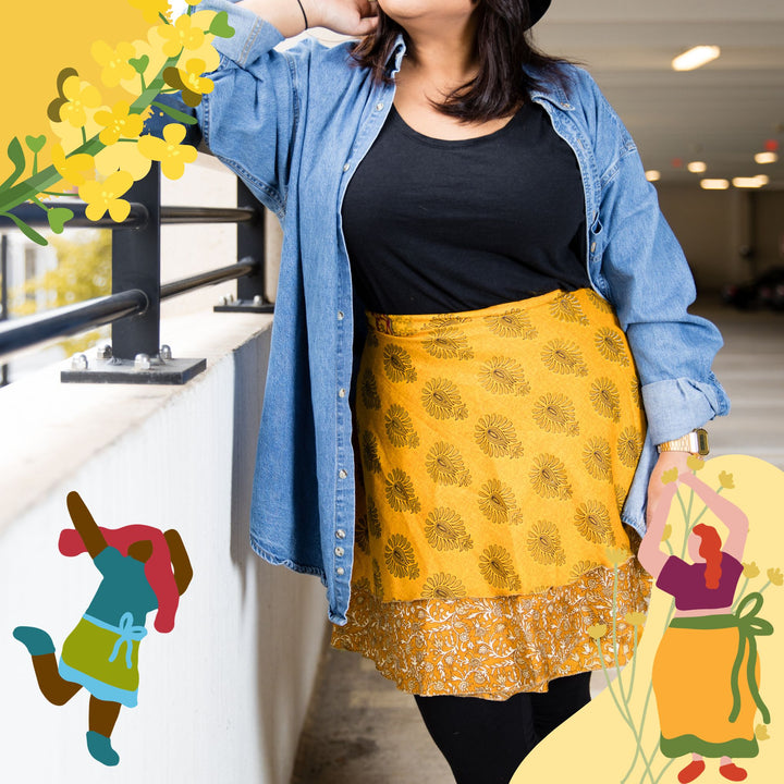 Darn Good Yarn: The Good Neighbor Sari Wrap Skirt — Daffodil Edition, Clothing and Accessories