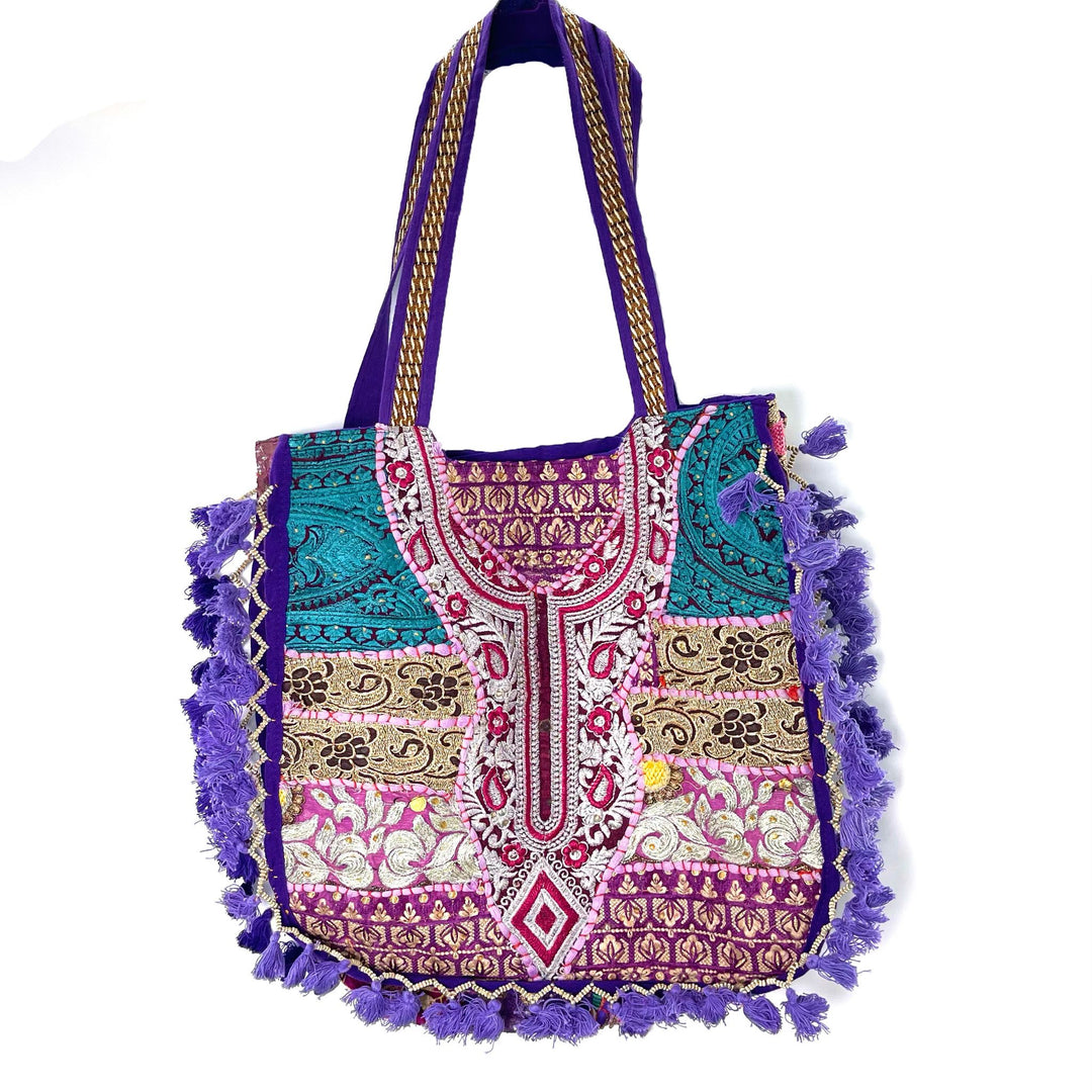 Embroidered Tassel Market Bag