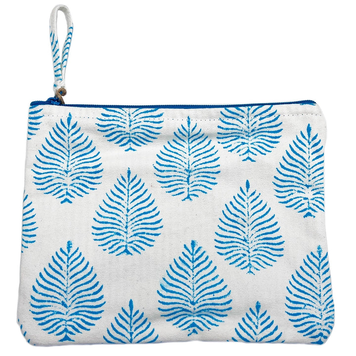 Hand Block-Printed Canvas Zipper Pouches
