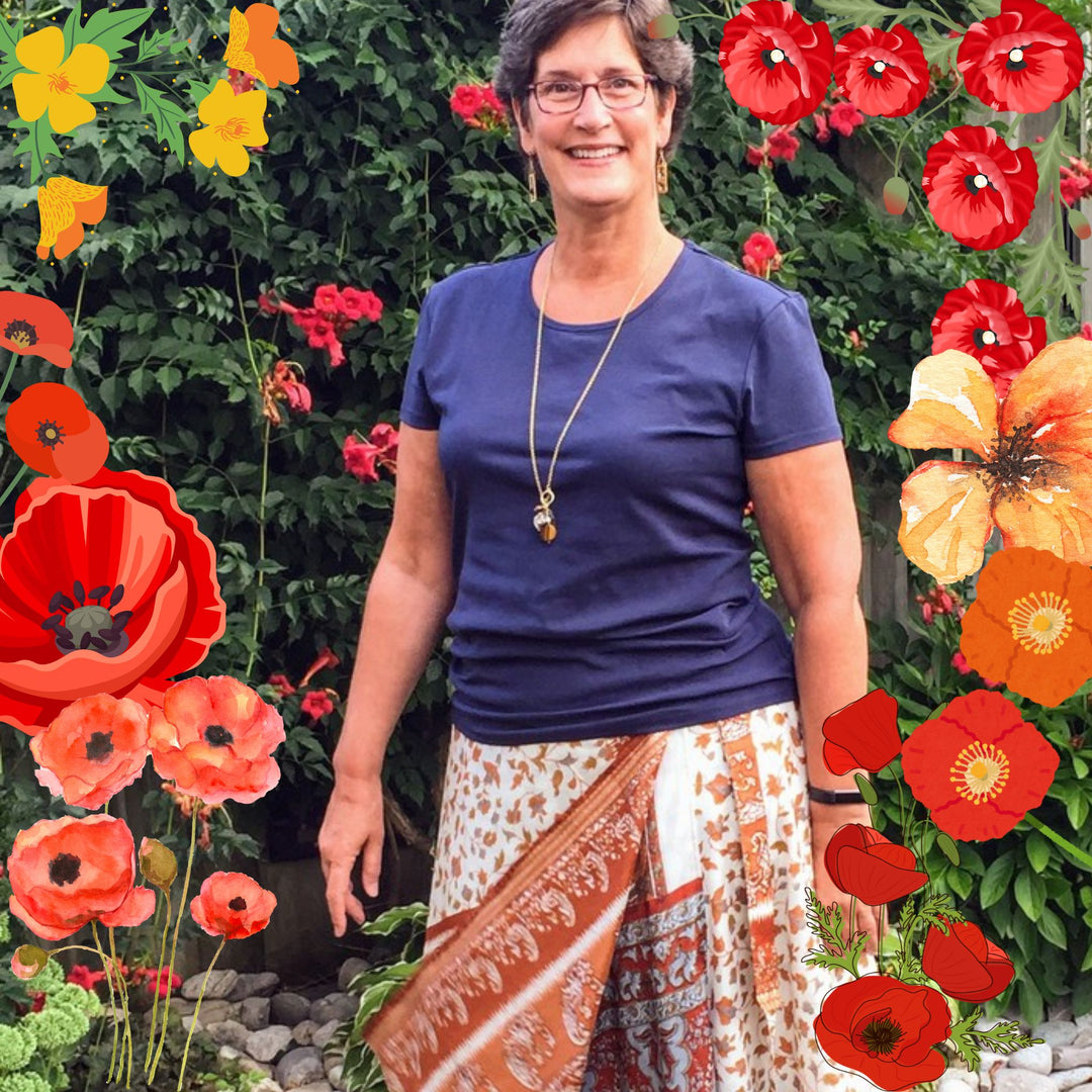 Sari Wrap Skirt – Wildflower Wrap Skirt – Poppy Bloom (Limited Edition)