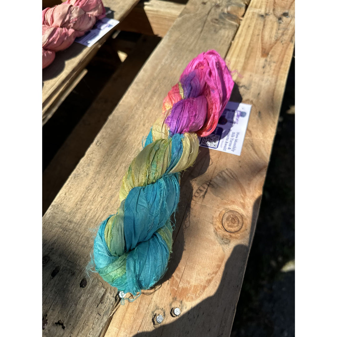Darn Good Yarn: Spring Awakening Colorway Set – Artisan Sari Silk Ribbon Yarn, Yarn