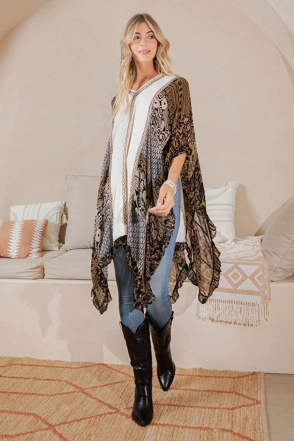 Darn Good Yarn: Limited Edition: Woodstock Dreams Embroidered Colorblock Shrug, Clothing and Accessories