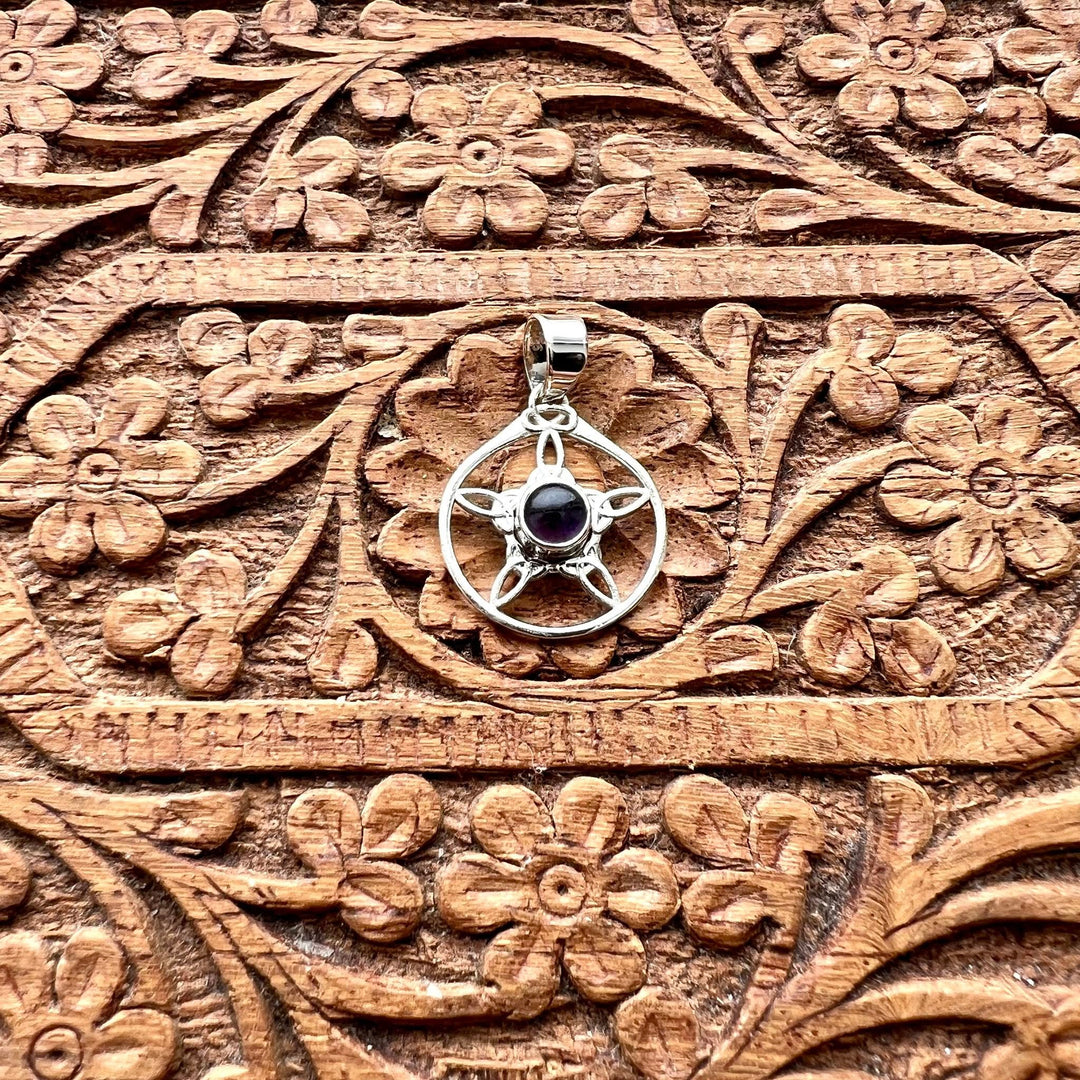 Darn Good Yarn: Sam's Serendipity Finds - Pick Your Own Item Sterling Silver Pendant: Amethyst stone (comes with travel jewelry case), Clothing and Accessories