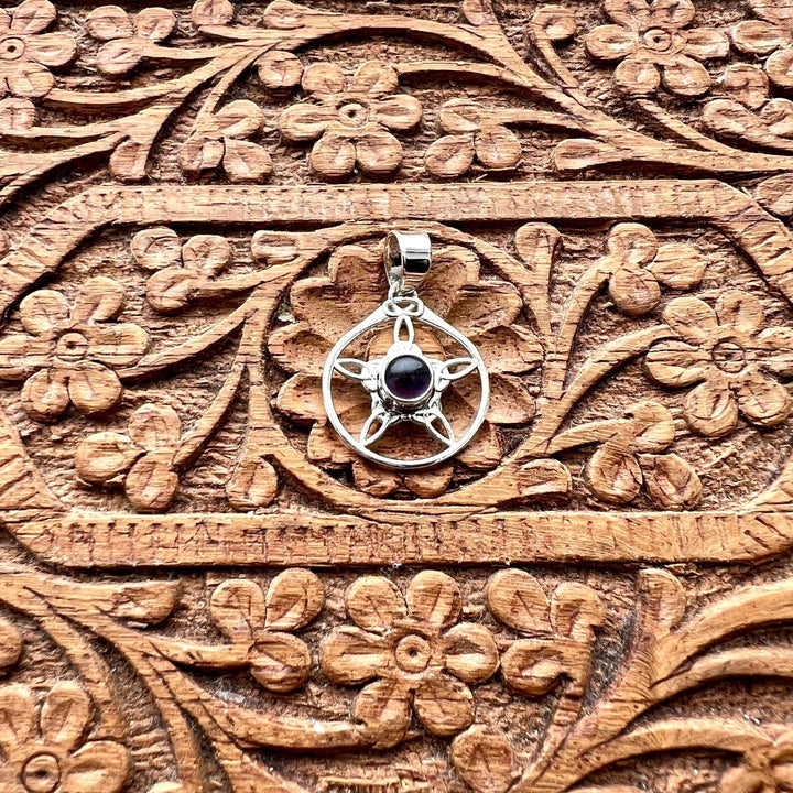 Darn Good Yarn: Sam's Serendipity Finds - Pick Your Own Item Sterling Silver Pendant: Amethyst stone (comes with travel jewelry case), Clothing and Accessories