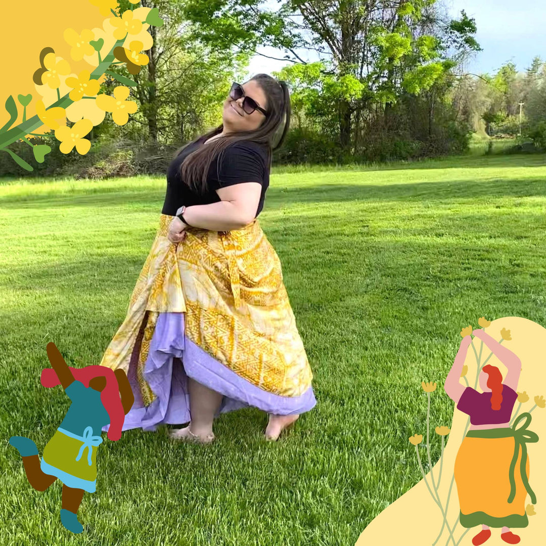 Darn Good Yarn: The Good Neighbor Sari Wrap Skirt — Daffodil Edition, Clothing and Accessories