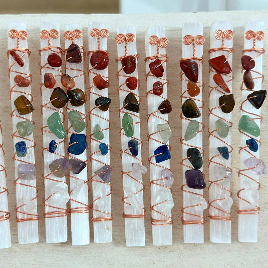 Selenite Chakra Wands
