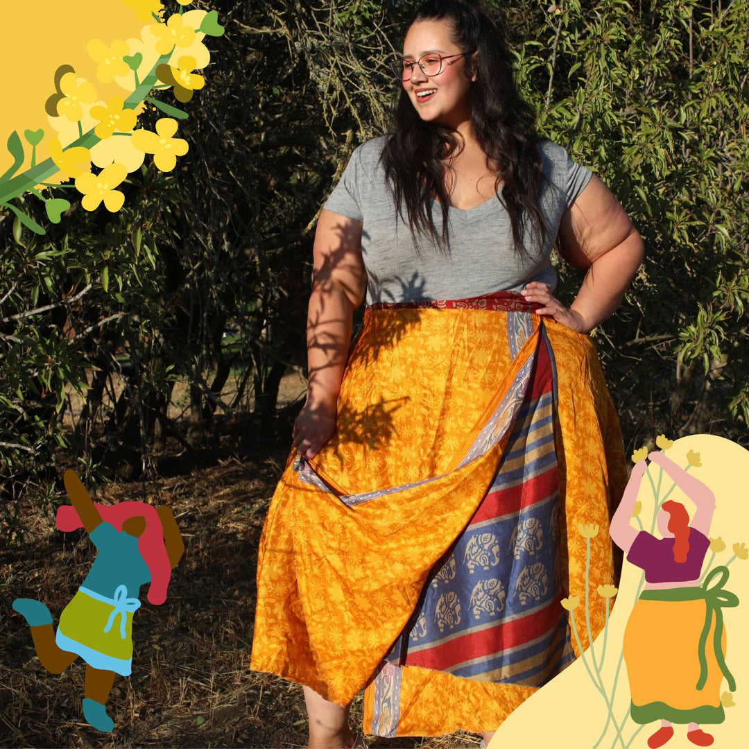Darn Good Yarn: The Good Neighbor Sari Wrap Skirt — Daffodil Edition, Clothing and Accessories