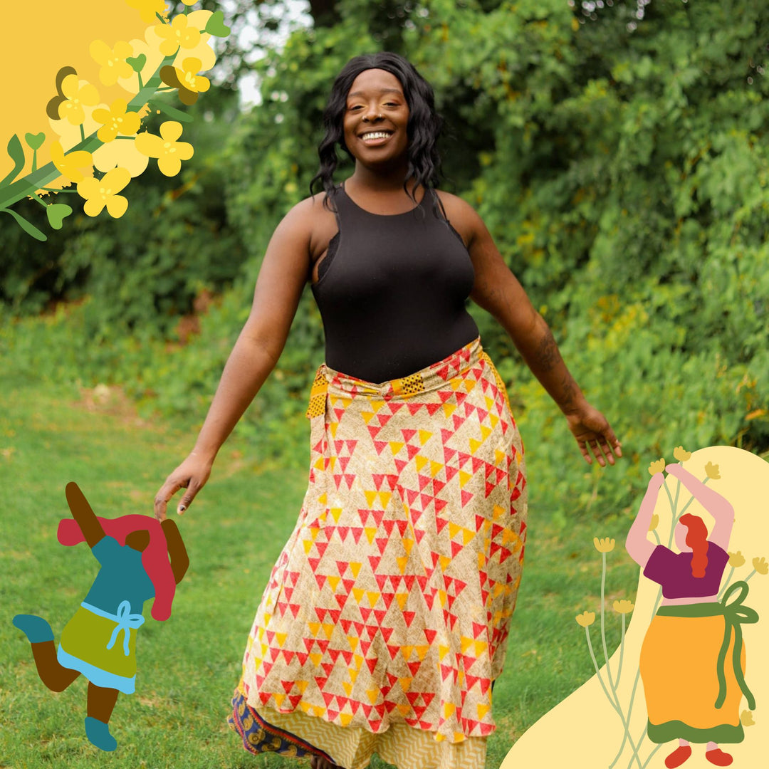 Darn Good Yarn: The Good Neighbor Sari Wrap Skirt — Daffodil Edition, Clothing and Accessories