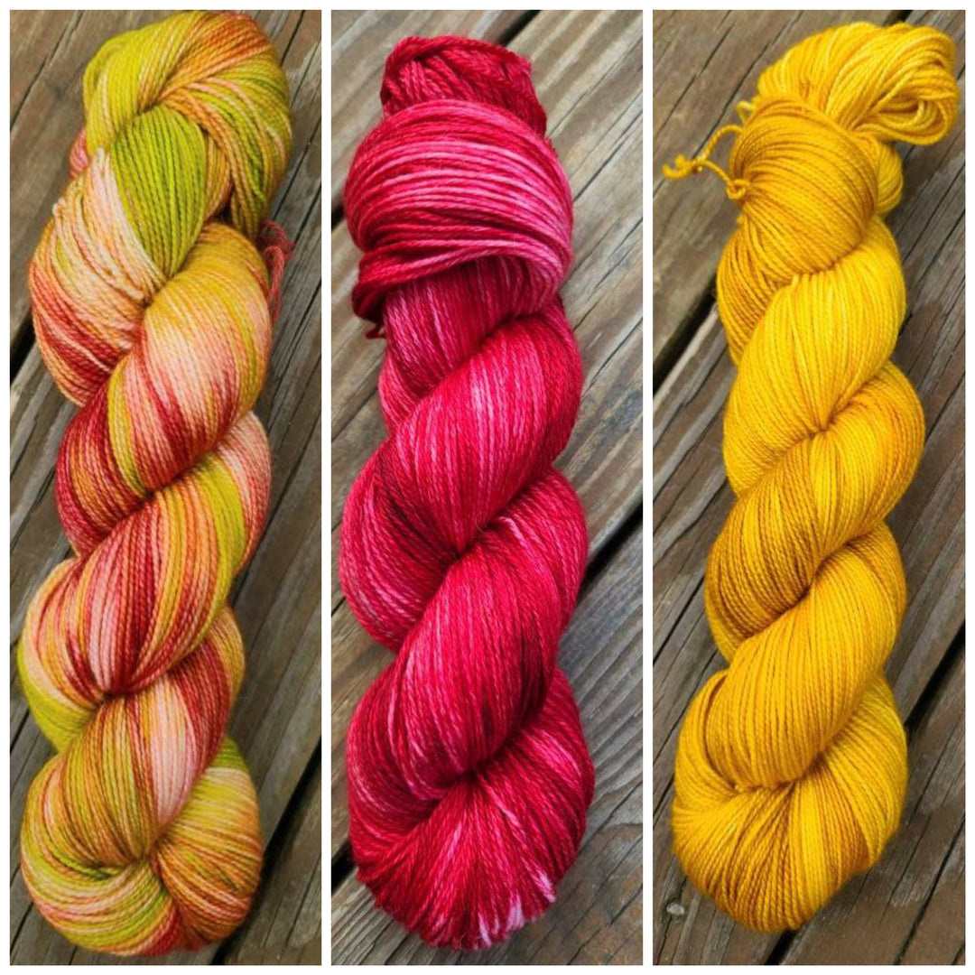 Darn Good Yarn: Apple Pickin' 3 skein kit, Yarn