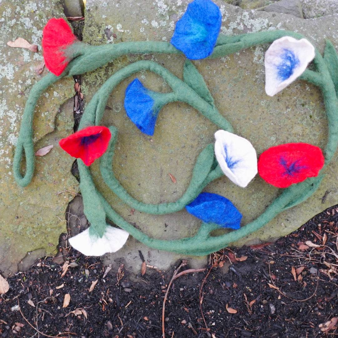 Handmade Felt Flower Garland - Darn Good Yarn