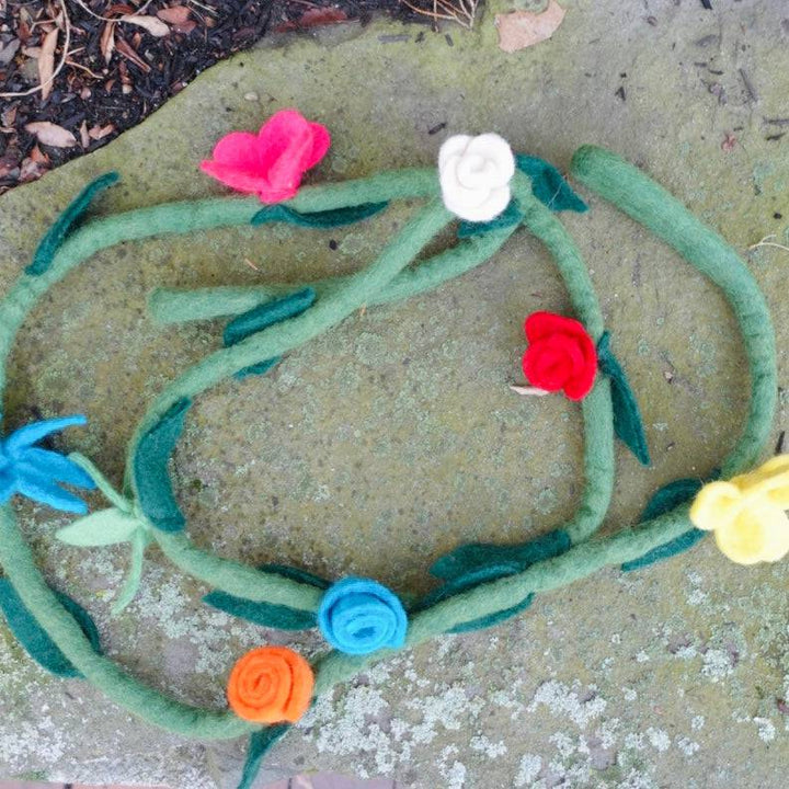 Handmade Felt Flower Garland - Darn Good Yarn