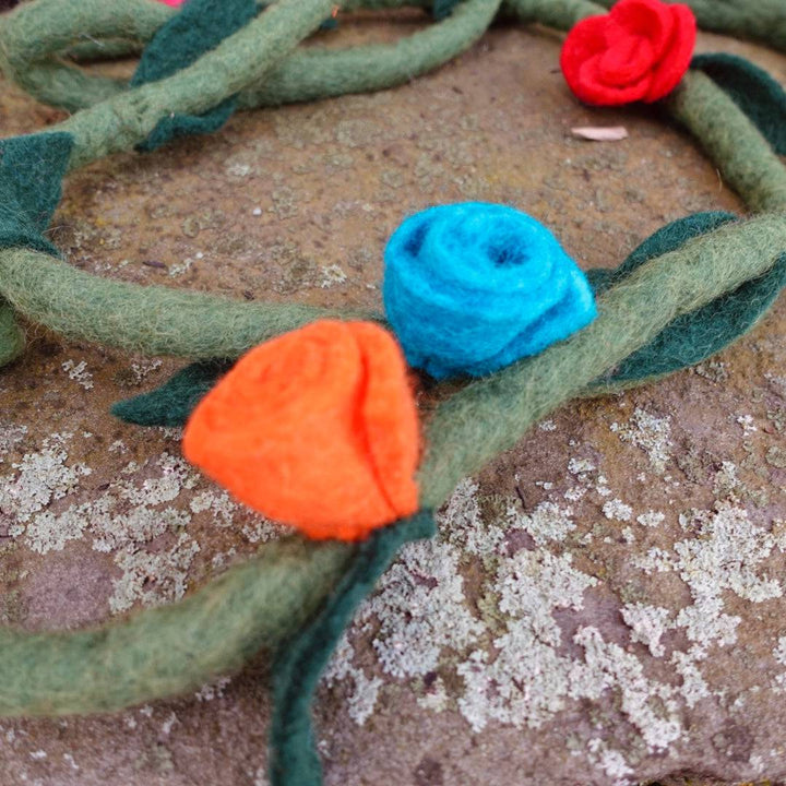 Handmade Felt Flower Garland - Darn Good Yarn