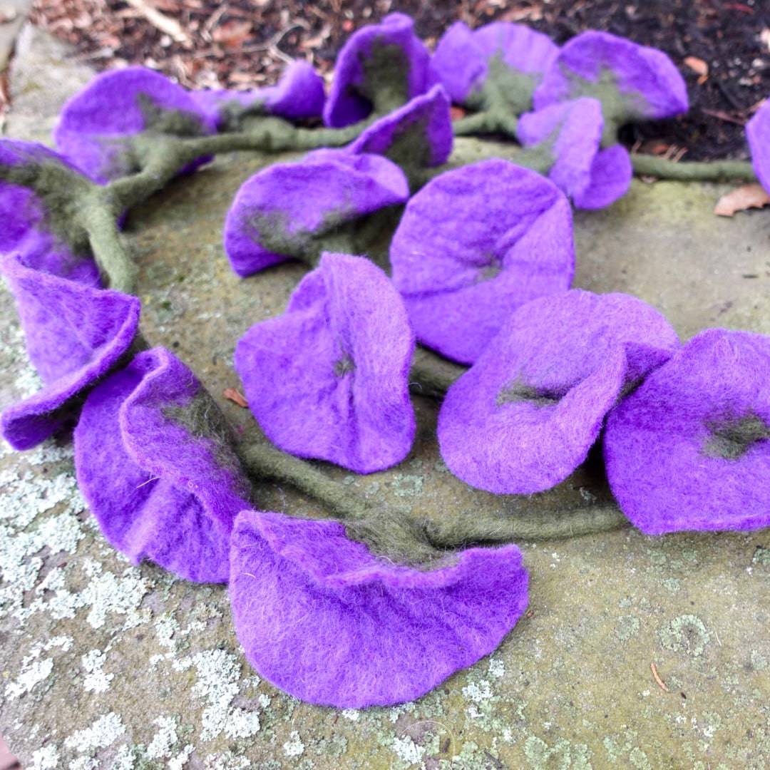 Handmade Felt Flower Garland - Darn Good Yarn