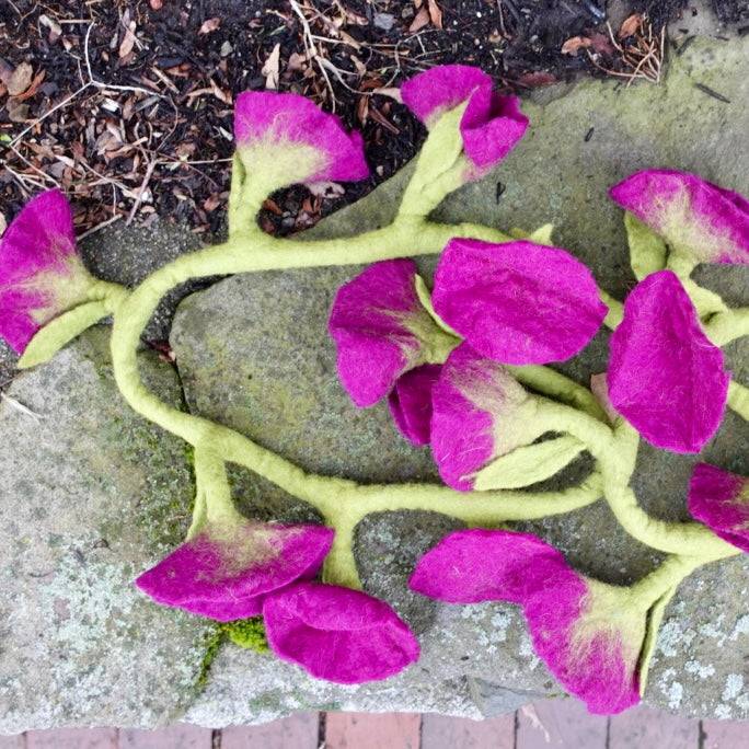 Handmade Felt Flower Garland - Darn Good Yarn