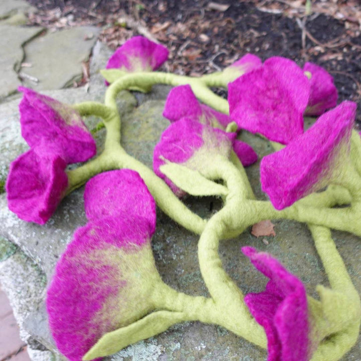 Handmade Felt Flower Garland - Darn Good Yarn