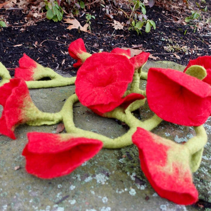 Handmade Felt Flower Garland - Darn Good Yarn