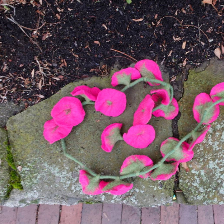 Handmade Felt Flower Garland - Darn Good Yarn