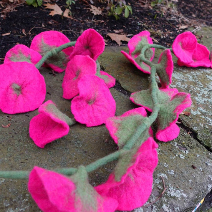 Handmade Felt Flower Garland - Darn Good Yarn