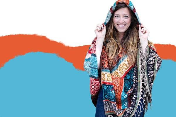 Nanda Hooded Poncho - Darn Good Yarn