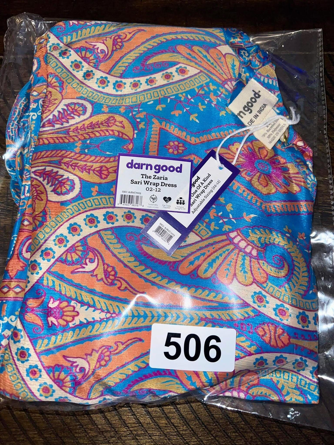 Darn Good Yarn: Sam's Serendipity Finds - Live Auction Item #506 Zaria Wrap Dress Regular 02-12, Clothing and Accessories