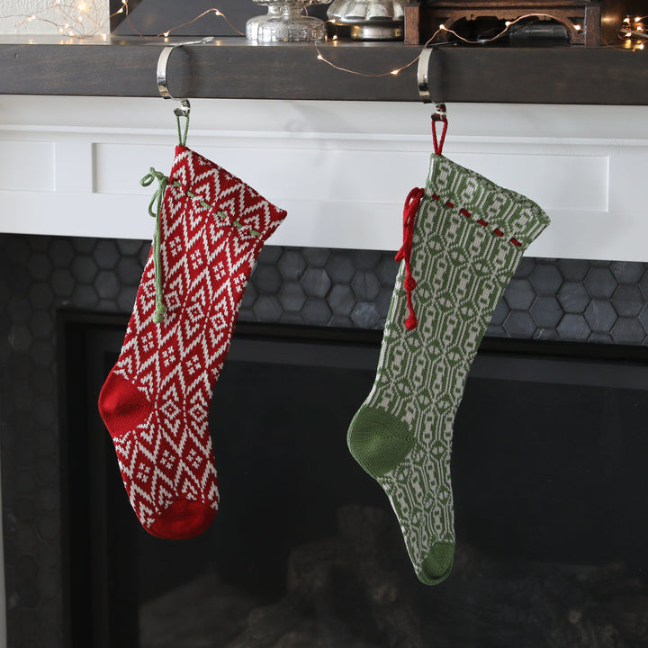 Darn Good Yarn: Red Patterned Stocking, Stocking