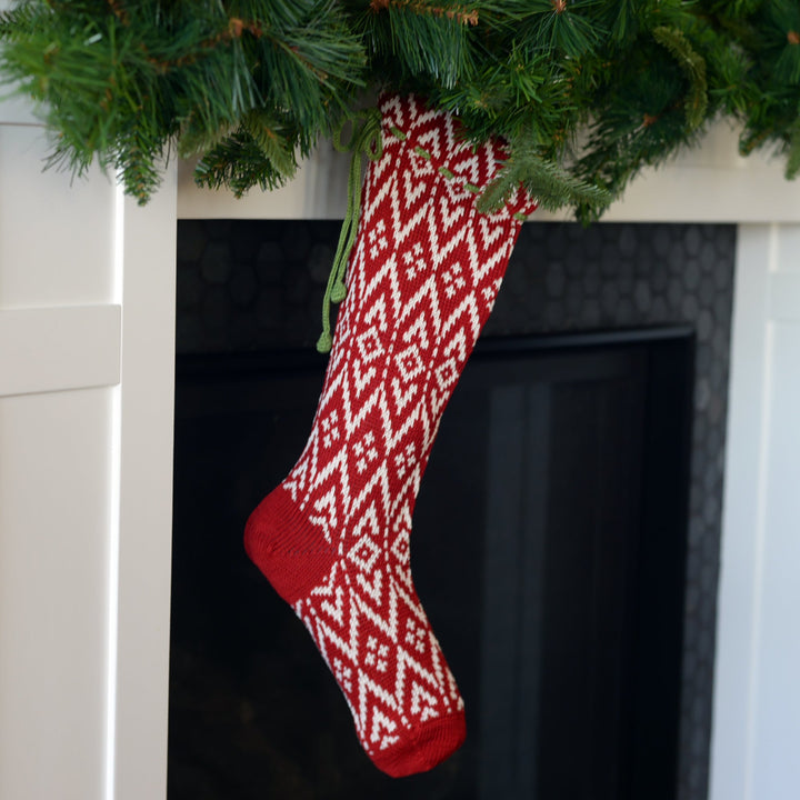 Darn Good Yarn: Red Patterned Stocking, Stocking