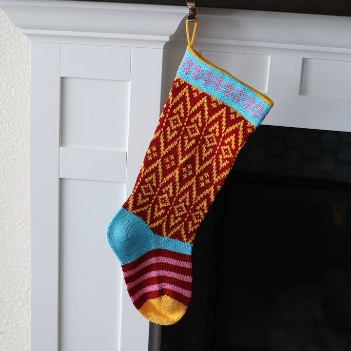Darn Good Yarn: Colorful Stocking, Red, Stocking