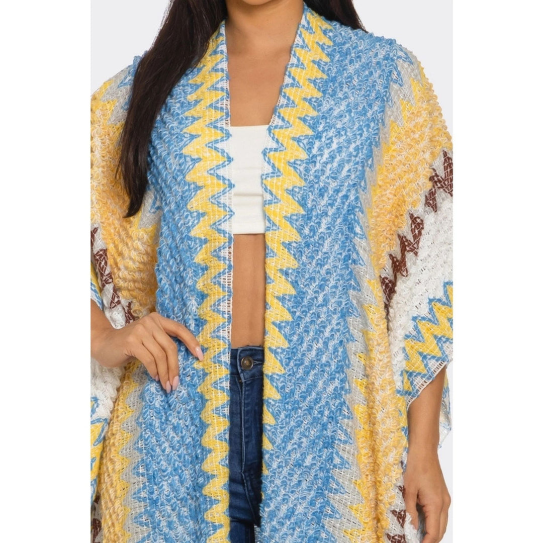 Darn Good Yarn: Limited Edition: Woodstock Dreams Chevron Boho Knit Kimono, Clothing and Accessories