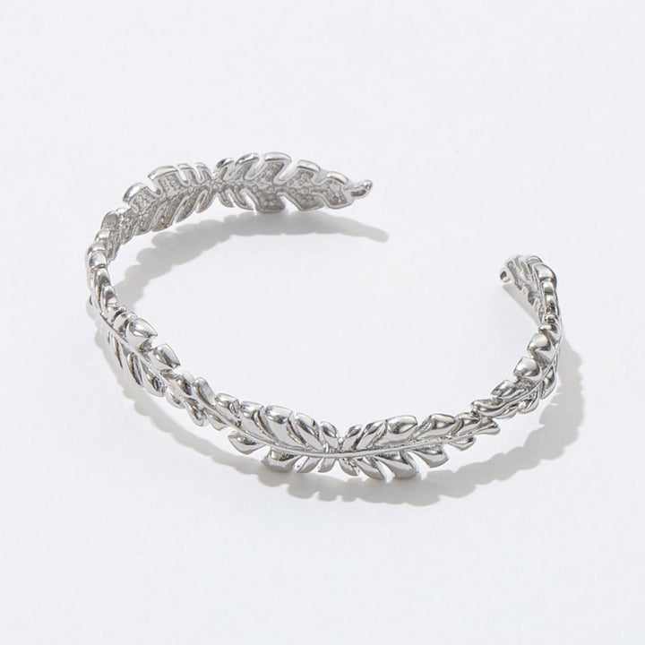 Darn Good Yarn: Everyday Wear Leaf Shape Metal Cuff Bracelet, Clothing and Accessories