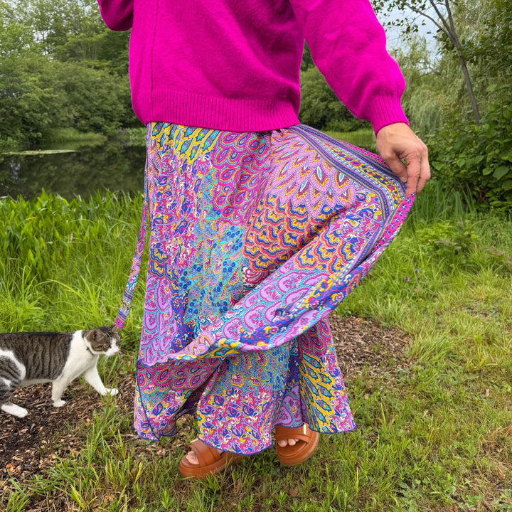 Peacock Mandala Printed Wrap Skirt