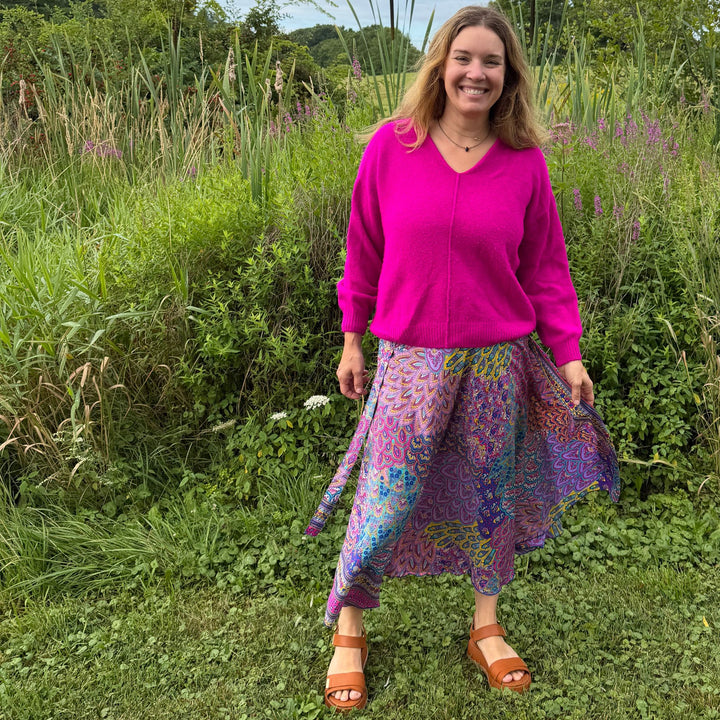 Peacock Mandala Printed Wrap Skirt