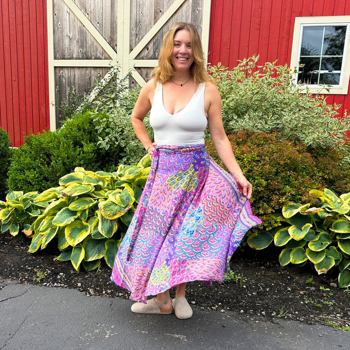 Peacock Mandala Printed Wrap Skirt
