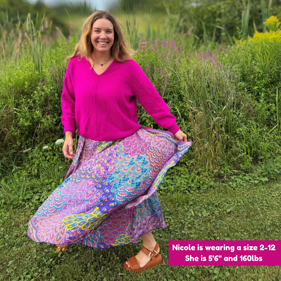 Peacock Mandala Printed Wrap Skirt
