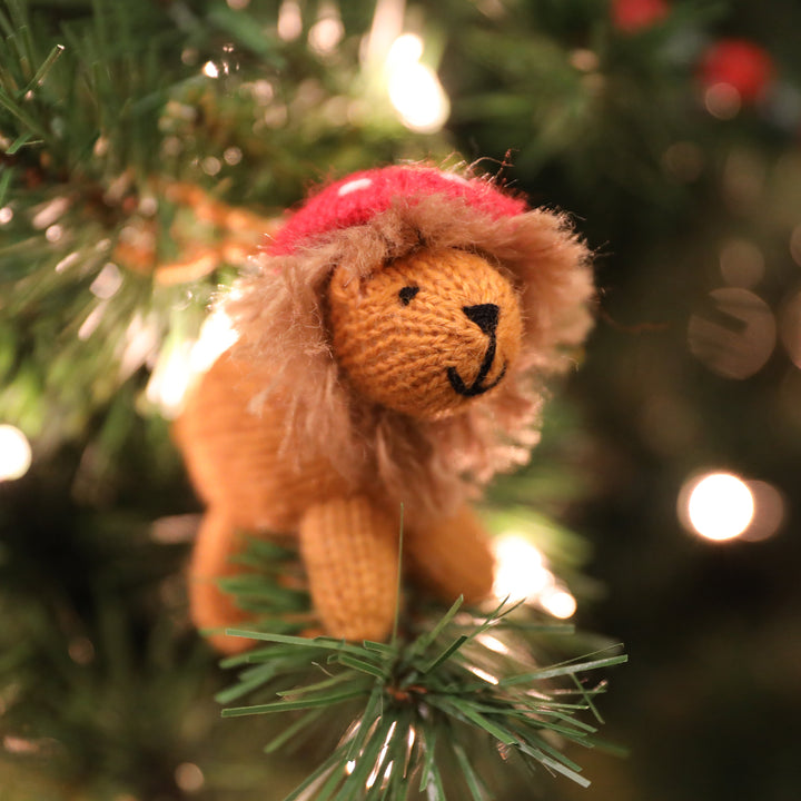 Darn Good Yarn: Safari Animal Ornaments- set of 6, Knit Ornament