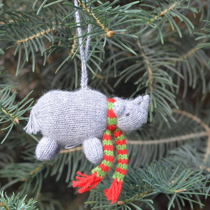 Darn Good Yarn: Safari Animal Ornaments- set of 6, Knit Ornament