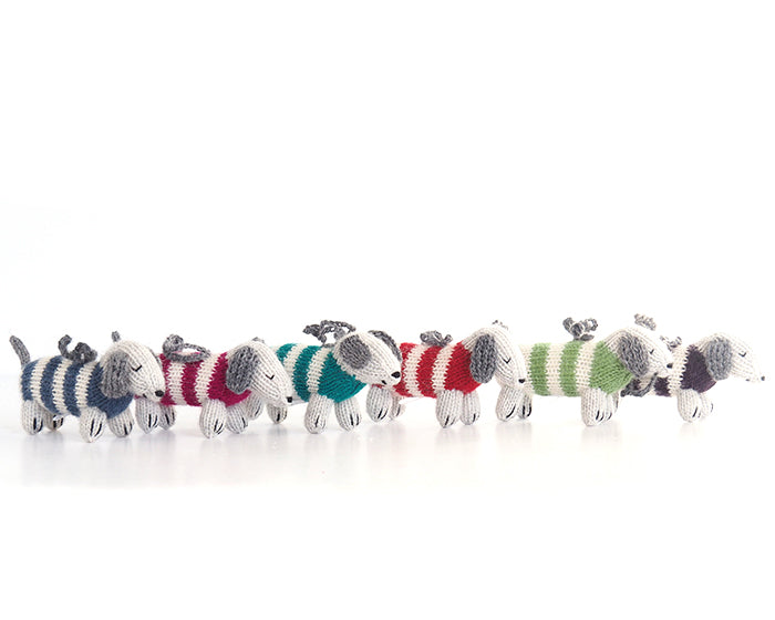 Darn Good Yarn: Dachshund Ornaments - set of 6, Knit Ornament