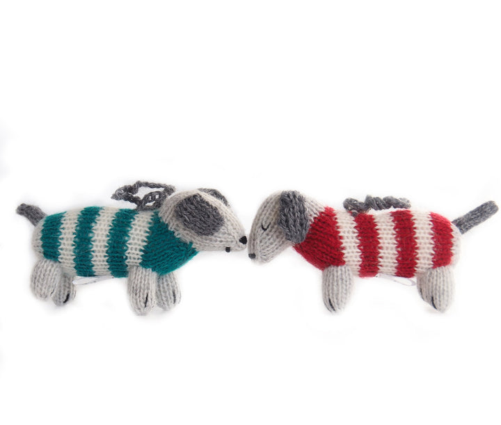 Darn Good Yarn: Dachshund Ornaments - set of 6, Knit Ornament