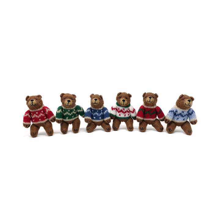 Darn Good Yarn: Brown Bear Ornaments - set of 6, Knit Ornament