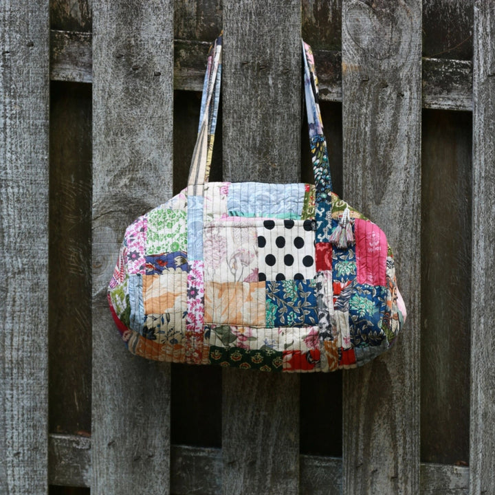Darn Good Yarn: Patchwork Quilted Duffle Bag, Clothing and Accessories