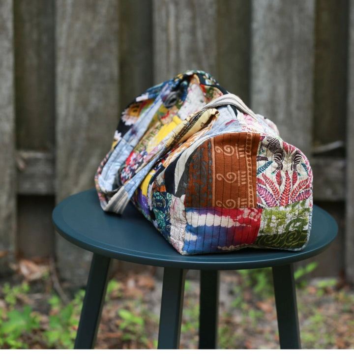 Darn Good Yarn: Patchwork Quilted Duffle Bag, Clothing and Accessories
