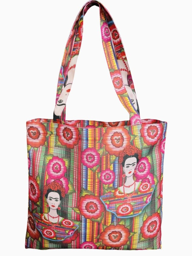 Darn Good Yarn: Frida Forever Tote — Vibrant Art-Inspired Canvas Shoulder Bag, Clothing and Accessories