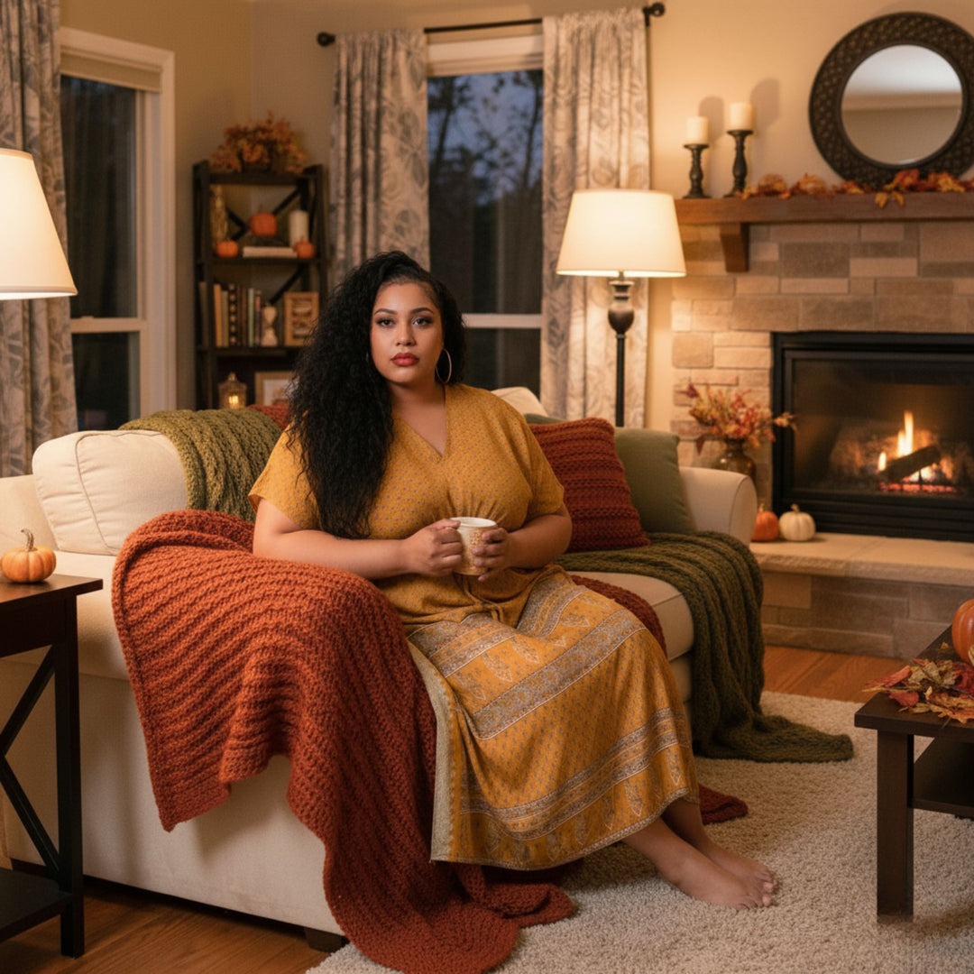 Darn Good Yarn: Aanya Adjustable Long Kaftan Dress, Clothing and Accessories