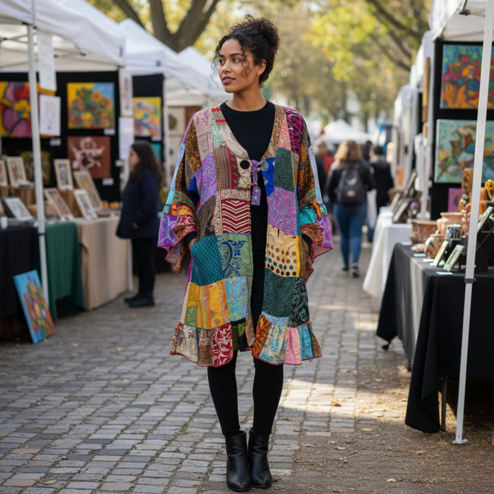 Limited Edition: Woodstock Dreams Mixed Patchworks Kimono