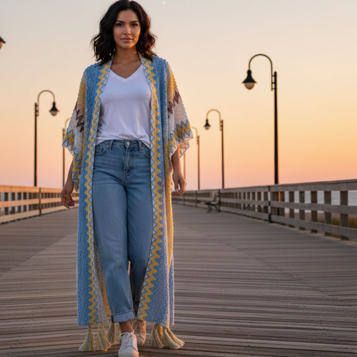 Limited Edition: Woodstock Dreams Wanderlust Weave Maxi Kimono Duster