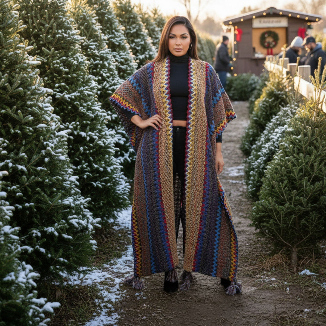 Limited Edition: Woodstock Dreams Wanderlust Weave Maxi Kimono Duster